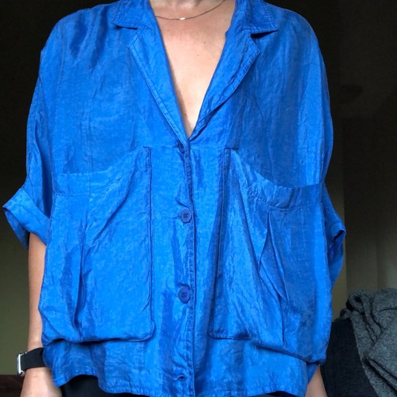 Boxy Button Down Blouse - Picture 2 of 3